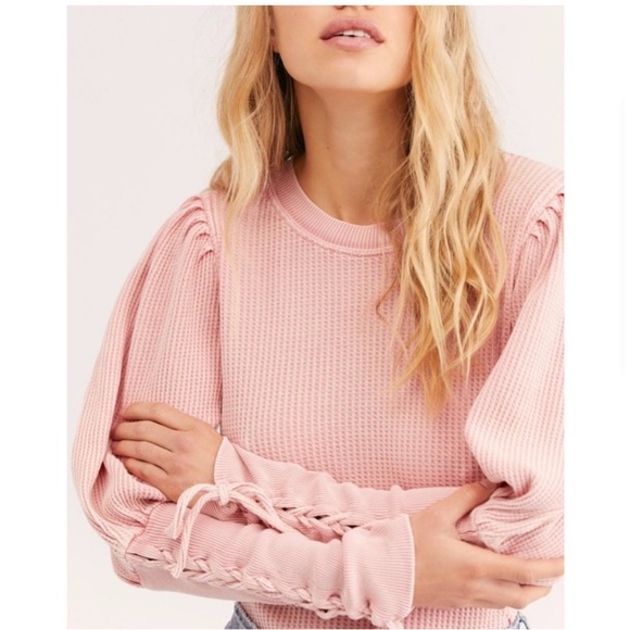 Free People One Tasha Thermal in Pastel Pink L - Picture 2 of 10
